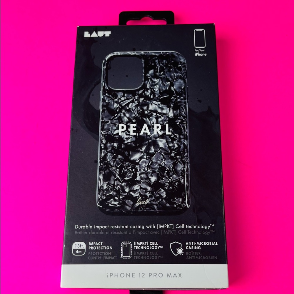 LAUT iPhone 12 Pro Max Pearl Design Impact & Antimicrobial Protection Case